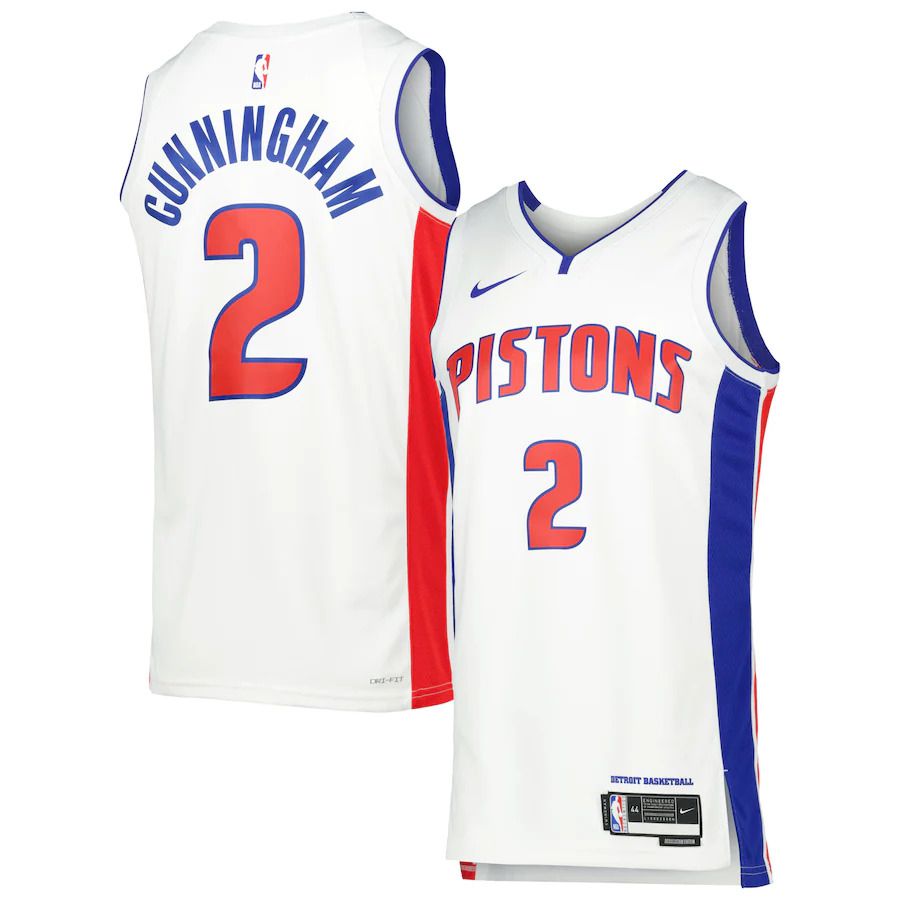 Men Detroit Pistons #2 Cade Cunningham Nike White Association Edition 2022-23 Swingman NBA Jersey